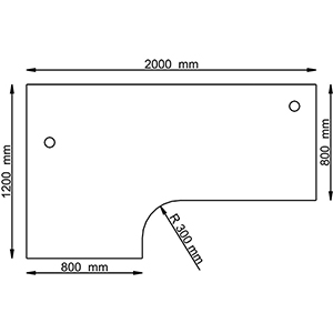 Eckschreibtisch, höhenverstellbar, BxTxH 2000x800-1200x685-810 mm, 4-Fuß-Gestell, Platten-/Gestellfarbe eiche/weißalu