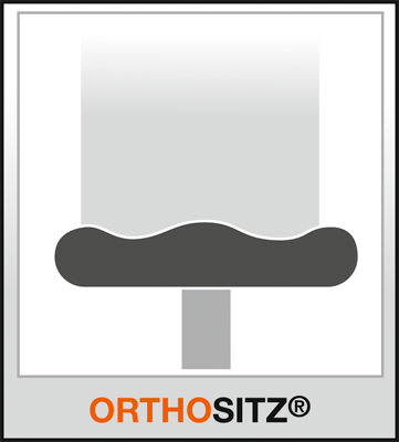 Bürostuhl, Schreibtischstuhl, Drehstuhl, Sitz-BxTxH 480x440x430-540 mm, Lehnenh. 550-600 mm, Permanentk., Orthositz mit Body-Balance-Tec, inkl. Armlehnen, schwarz.
