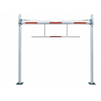 Starre Höhenbegrenzung für Parkplätze und Einfahrten, zum Aufdübeln, mit Reflexstreifen, maximale Durchfahrtshöhe 3.800 mm, Sperrbreite 10.000 mm