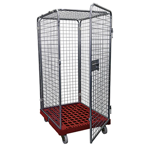 Rollbox mit Drahtgitterwänden