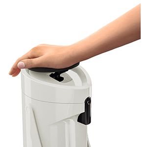 Pump-Isolierkanne, 1,9 Liter, Kunststoffgehäuse, Glas-Isolierkolben, weiß