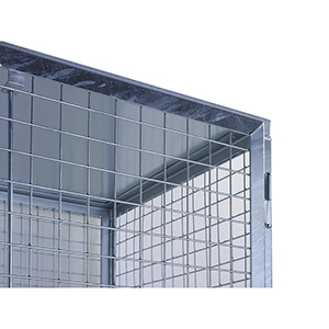 Universal-Gasflaschenschrank mit Flügeltüren aus Drahtgitter, BxTxH 1250x800x1850 mm, feuerverzinkt