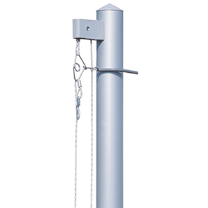 Zusammensteckbarer Fahnenmast, inkl. Bodenhalterung, Durchm. u/o. 75/60 mm, Höhe über Flur 8 m, inkl . Bodenhülse Alu