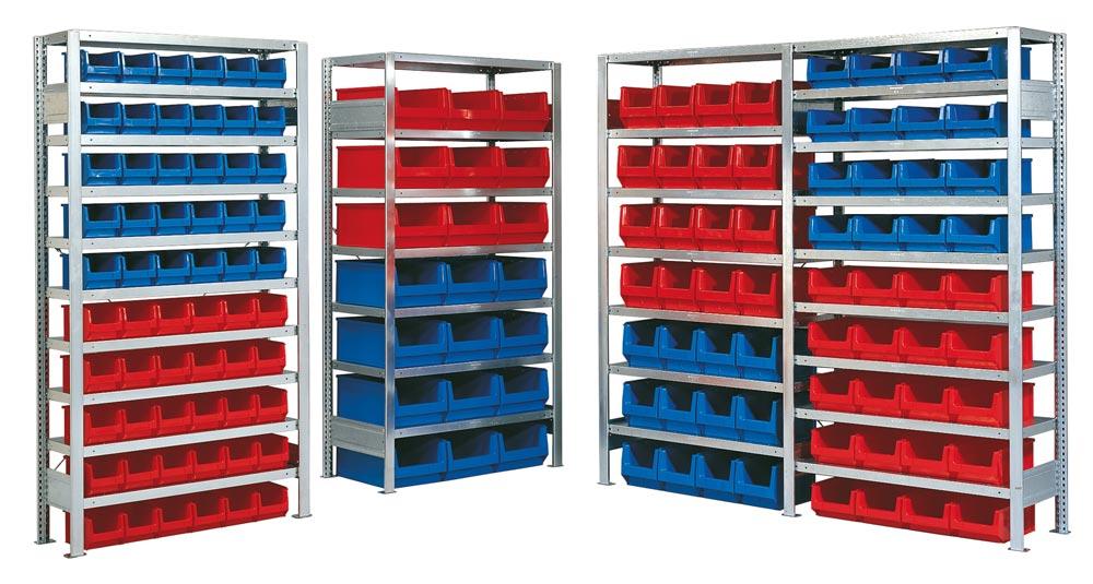 Kleinteileregal, Magazinregal - Robustes Regalsystem für Sichtlagerkästen