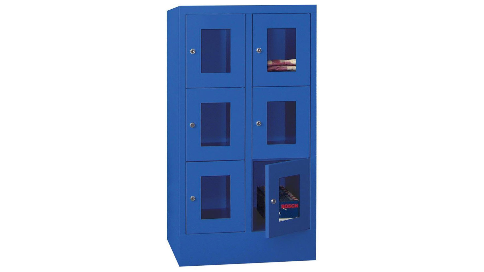 Fächerschrank mit Sichtfenstern