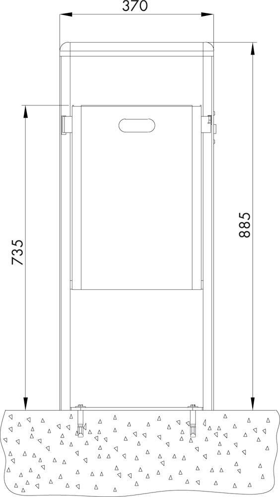 Stand-Abfallbehälter, rechteckig