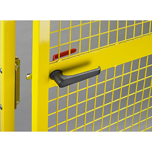 Schiebetür für Maschinenschutzgitter, Magnetverschluss, BxH 1000x2000 mm, RAL 1018 zinkgelb