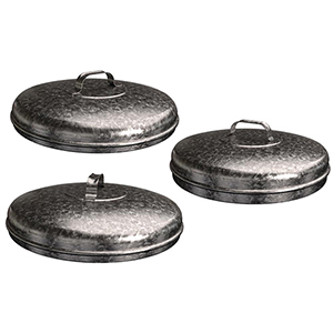 Deckel zu Mülltonne Vol. 100 l, Deckeldurchm. 425 mm, feuerverzinkt