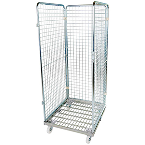 Rollbox mit Drahtgitterwänden