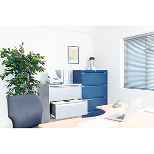 Hängeregisterschrank, Schubladenschrank, BxTxH 800x622x1321 mm, doppelbahnig, 4 Schubladen, Griffleiste, oxfordblau