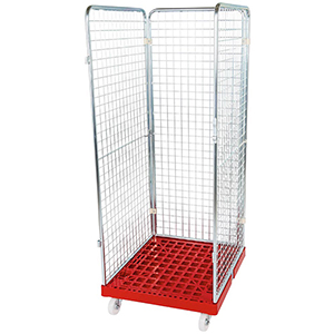 Rollbox mit Drahtgitterwänden