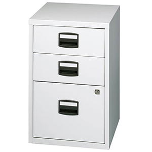 Bürocontainer, Standcontainer, BxTxH 413x400x672 mm, 2 Schubladen, 1 Hängeregistratur, lichtgrau