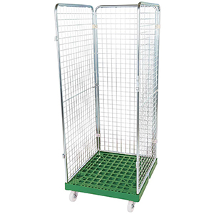 Rollbox mit Drahtgitterwänden