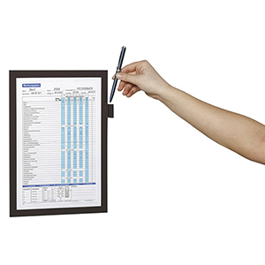 Inforahmen mit Stiftehalter, magnetisch, DIN A4, BxH 210x297 mm, schwarz, VE 5 Stück