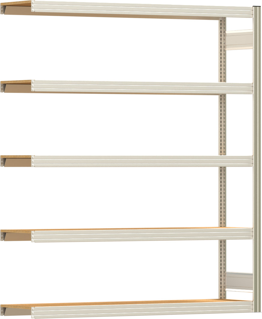 Fachbodenregal BERT - Breite: 169,5 cm - Tiefe: 40 cm - Höhe: 200 cm - 5 Böden - Anbauregal