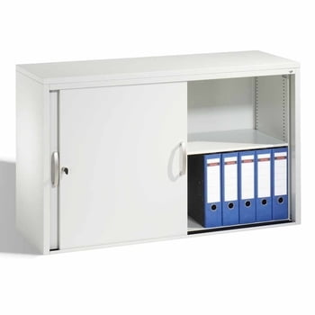 Aktenschrank mit Schiebetüren, Büroschrank, Stahlschrank