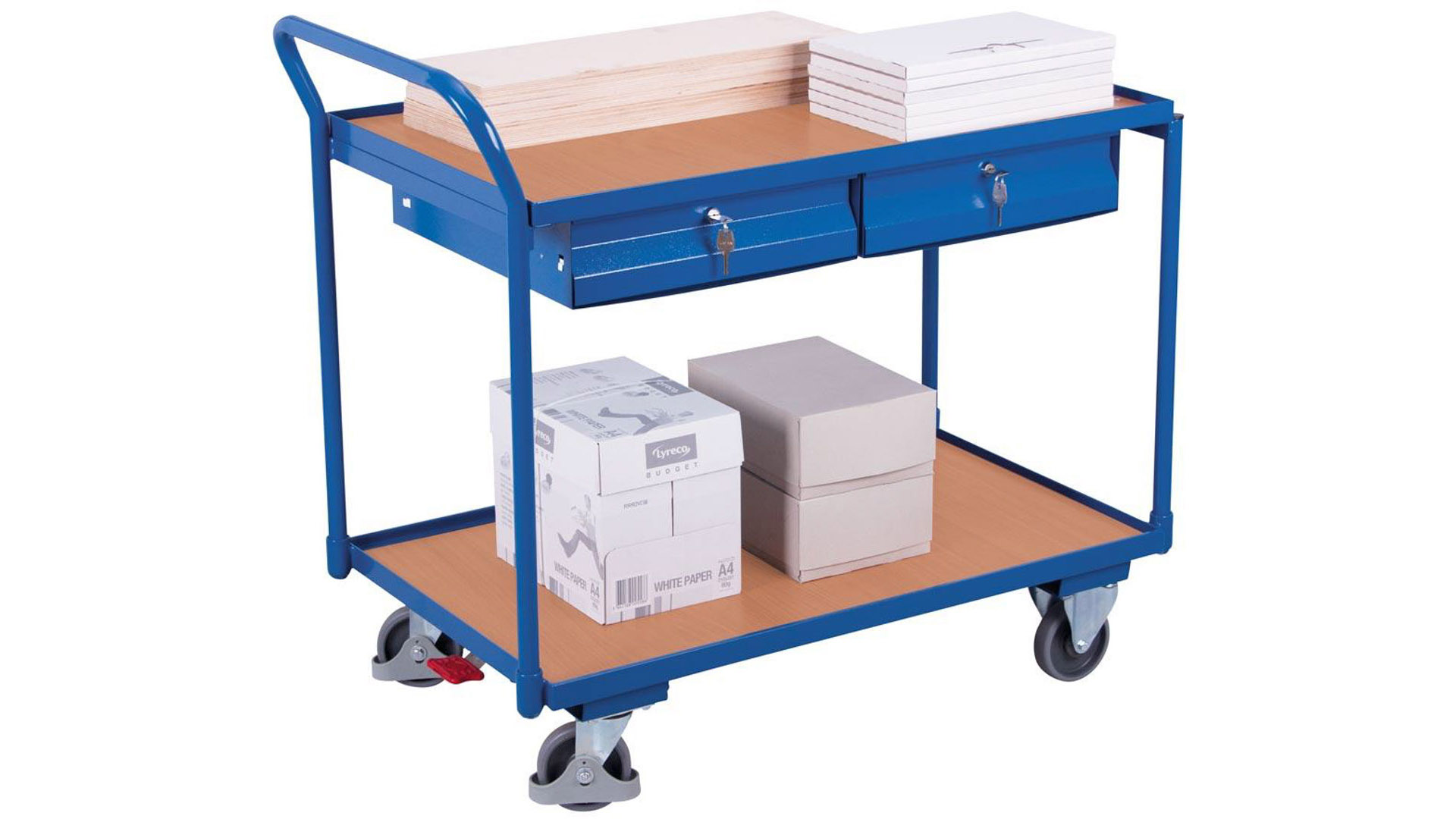 Tischwagen mit Schubladen - Griff senkrecht - 1.010 x 625 x 1.125 mm (HxBxT) - Traglast 250 kg