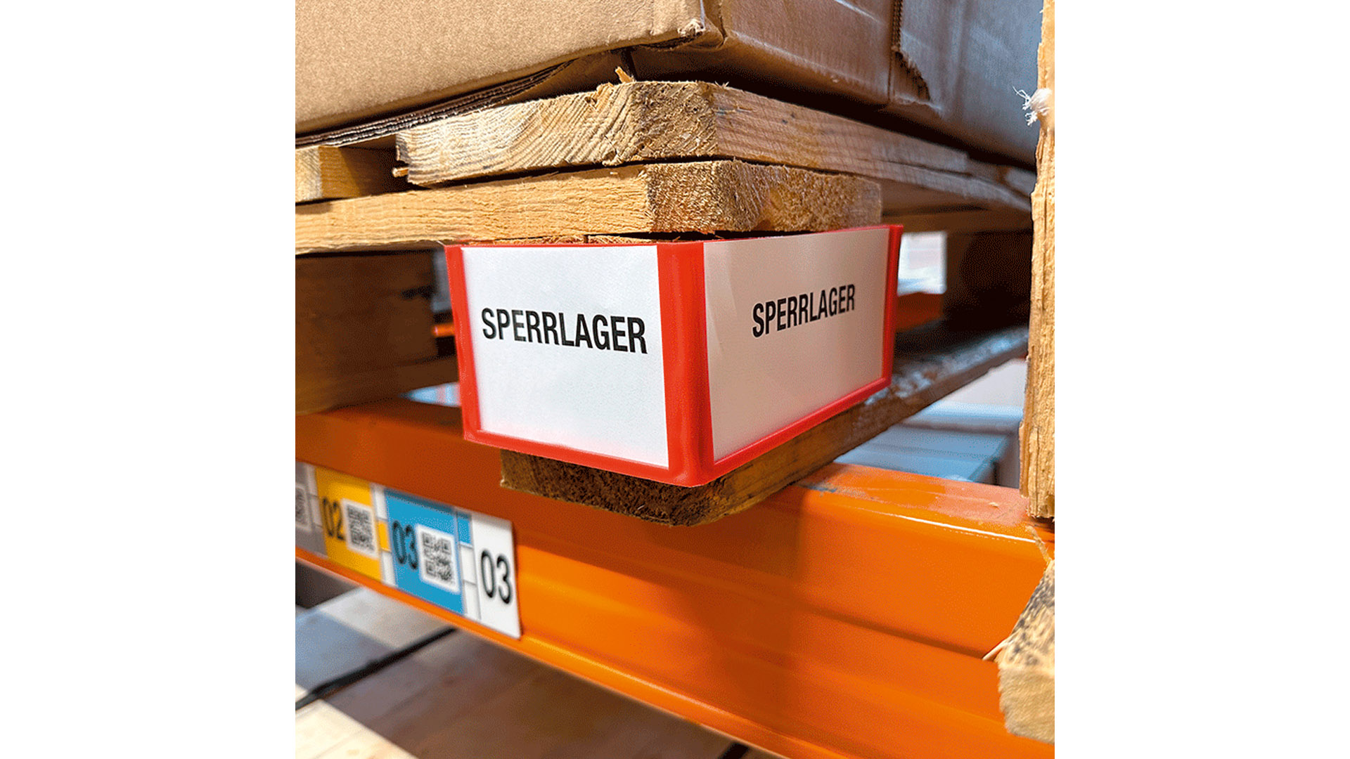 Paletten-ID-Spange, weiß, für den Mittelfuß der Palettenschmalseite, BxTxH 150,57x150,57x73 mm, VE 25 Stück