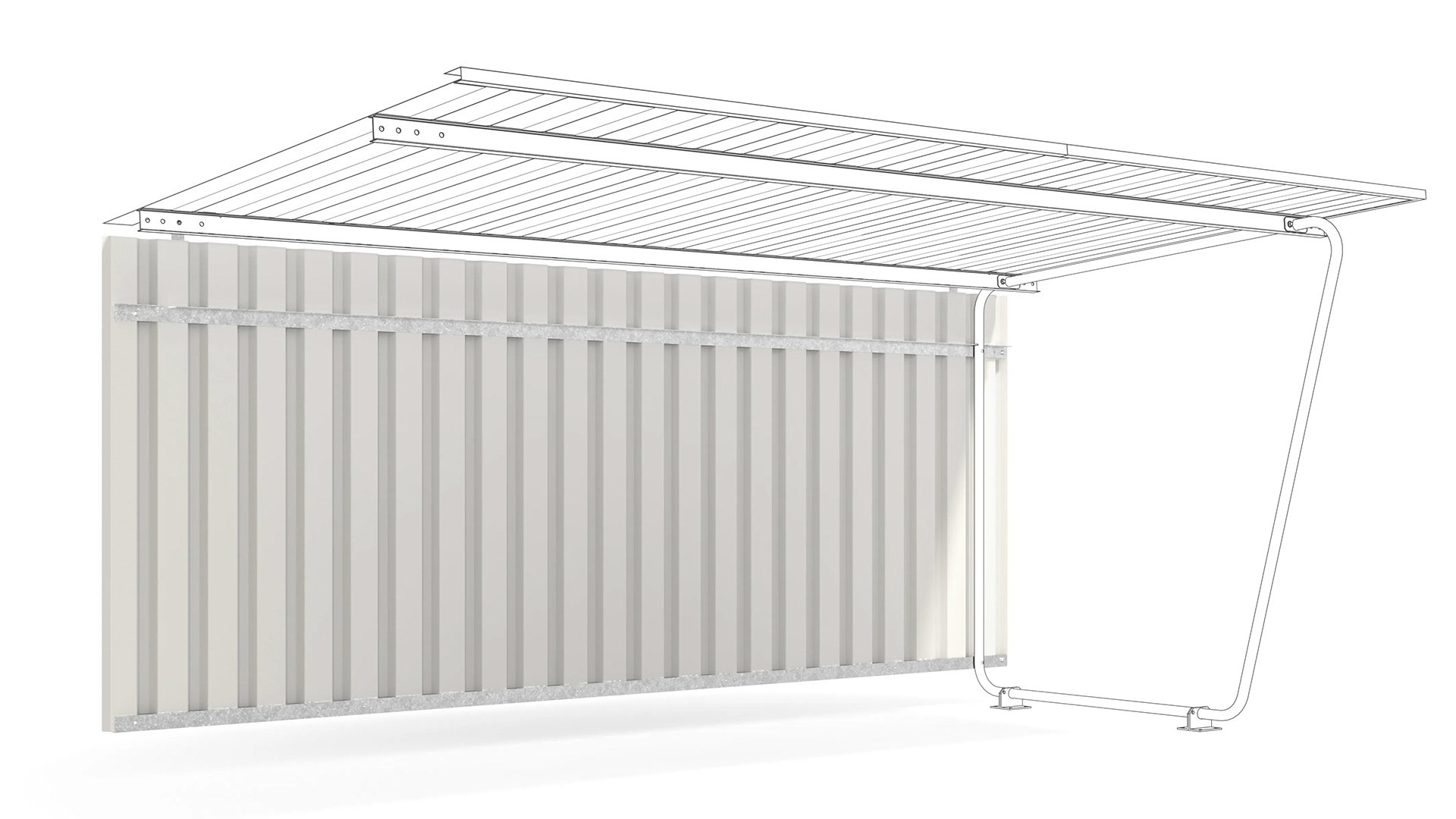 Rückwand für Fahrradunterstand, Überdachung zu Modell Siegen