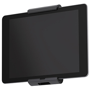 Tablet-Halter, Wandhalter, für Tablet-Größen von 7-13 Zoll, BxTxH 85x180x50 mm, metallic silber