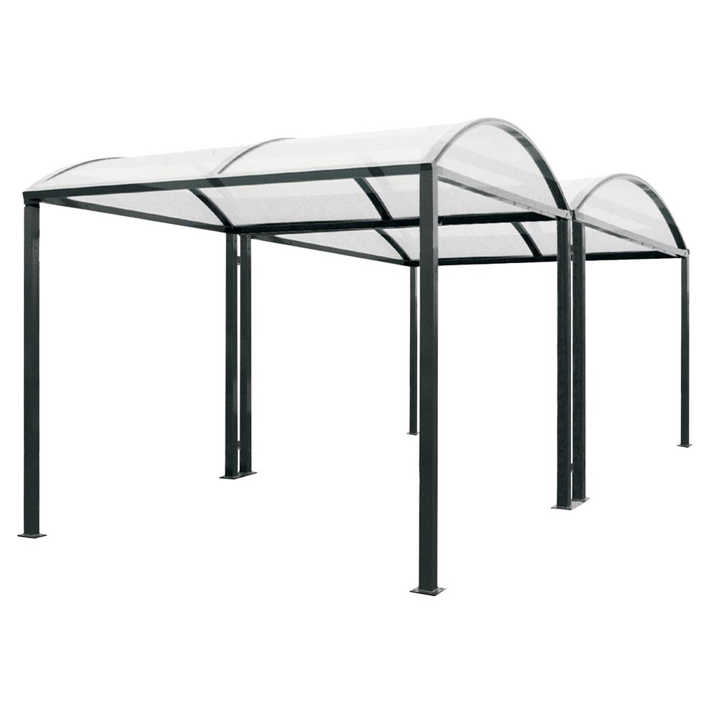 Raucherunterstand für bis 12 Personen, BxTxH 2500x2170x2635 mm, Grundmodell ohne Wand-Verkleidung, anthrazit