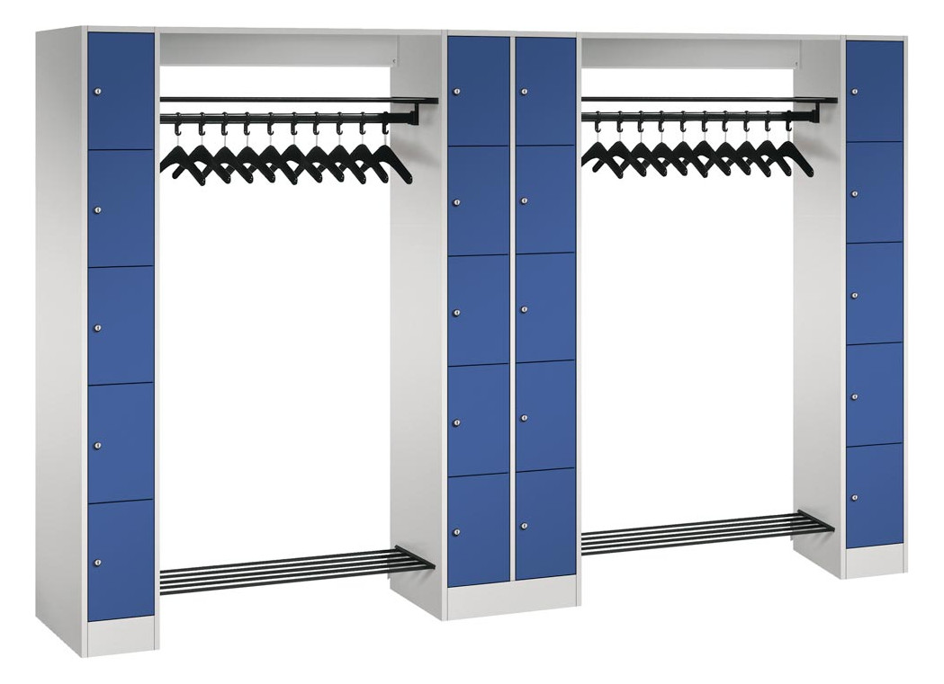 Garderobe, Garderobenanlage, Breite 284 cm, Höhe 195 cm, Tiefe 48 cm, 20 Fächer