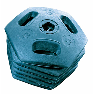 Gurtpfosten, Rollgurtpfosten, für den Außenbereich, Modell Heavy Durty, Pfosten Kunststoff rot, Gurtlänge 3,65 m, Gurtfarbe rot/weiß, VE 2 Stück