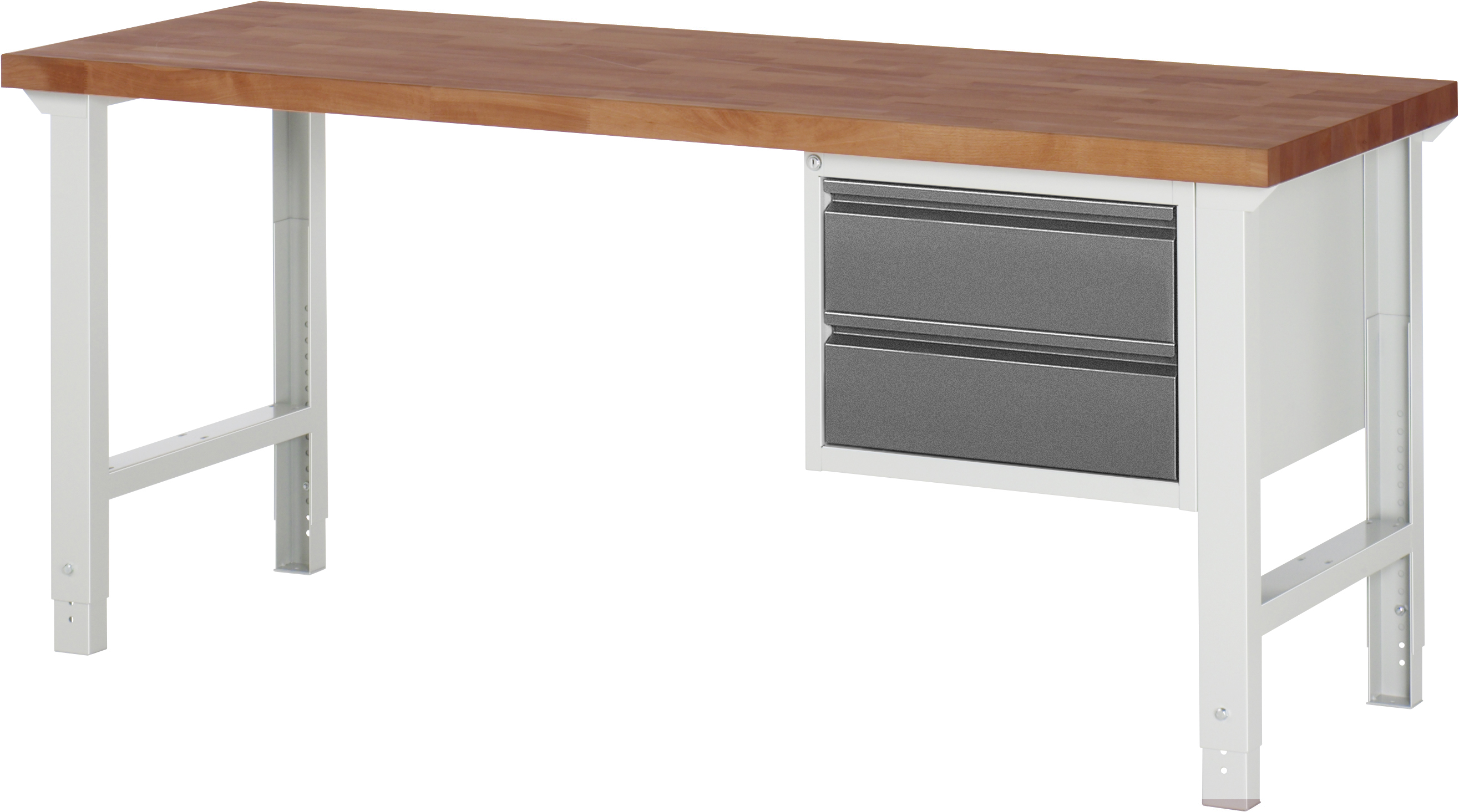 Werkbank höhenverstellbar 7125I1, B2000xT700xH790-1140mm, 2xSchubladen-TA