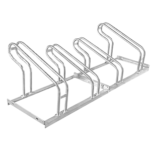 Fahrradständer, Stahl verzinkt, einseitig, 4er-Stand, Radabst. 350 mm, Gesamtl. 1400 mm