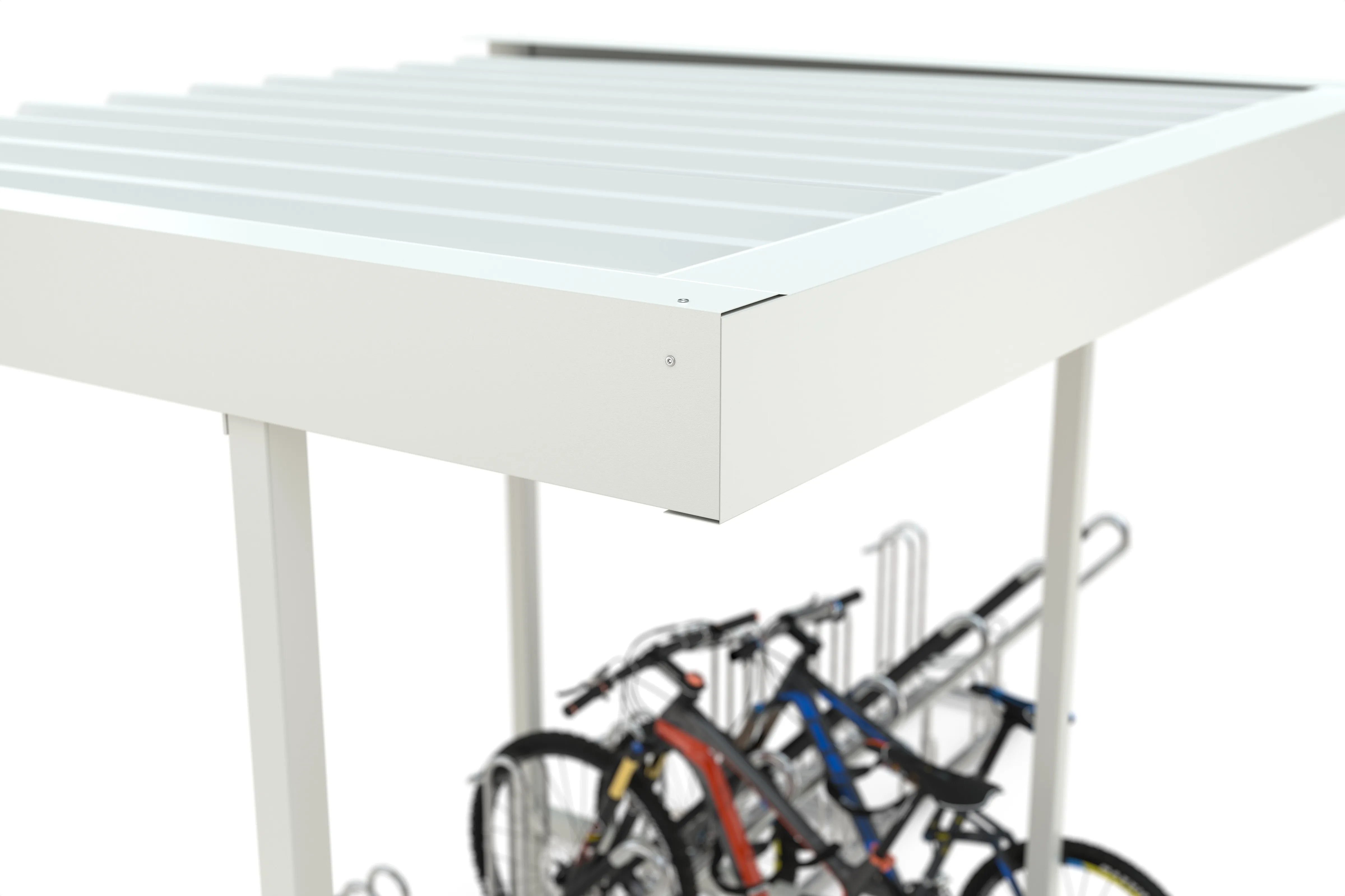 Fahrradunterstand, Überdachung, Modell Leipzig, einseitig, Grundeinheit, Rahmen RAL 9002, Profilblech RAL 9002, BxTxH 2250x2200x2350 mm