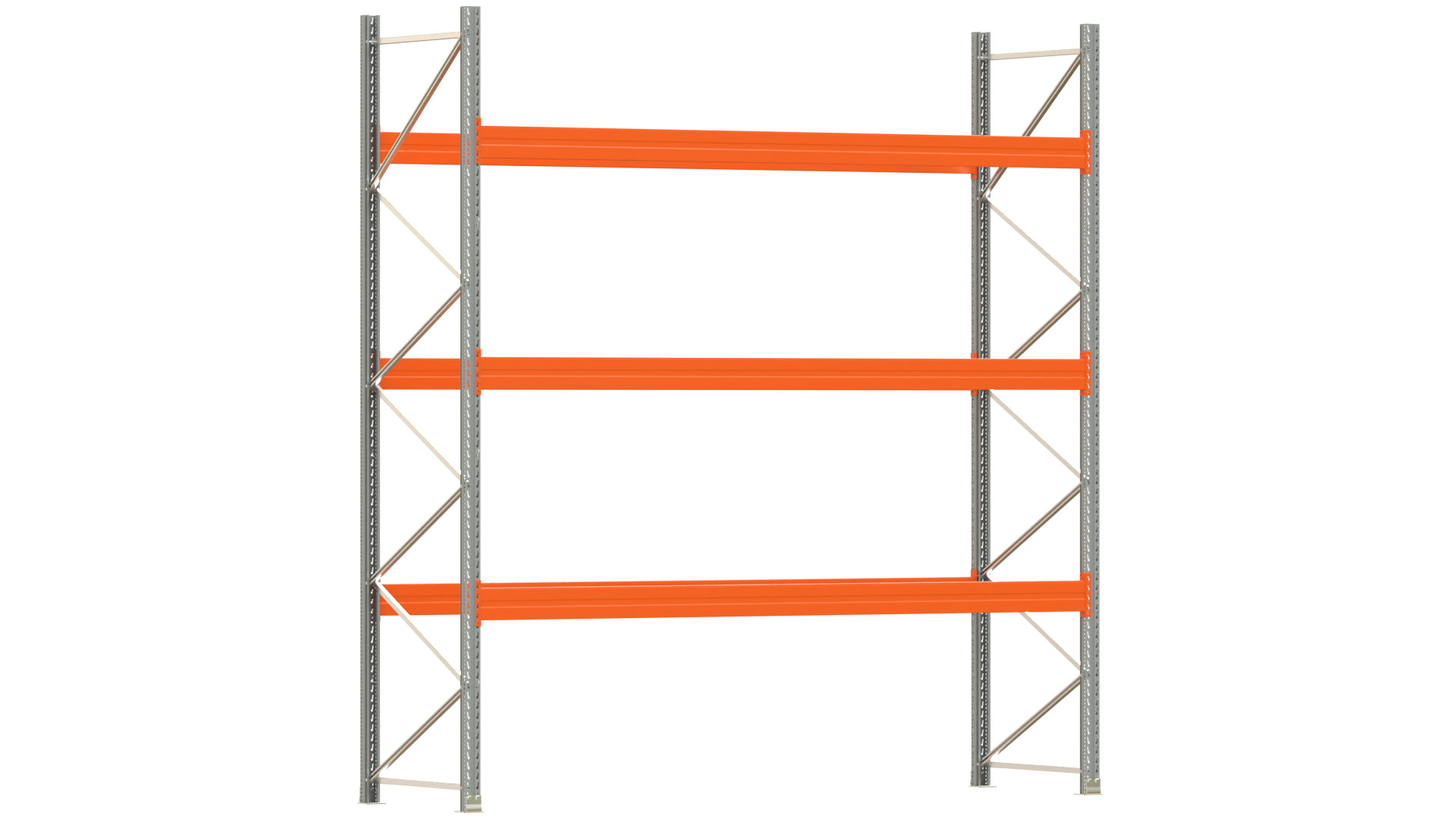 Palettenregal ARTUS - Breite 377 cm - Höhe 400 cm - Tiefe 110 cm - Fachlast 3000 kg - 16 Palettenstellplätze