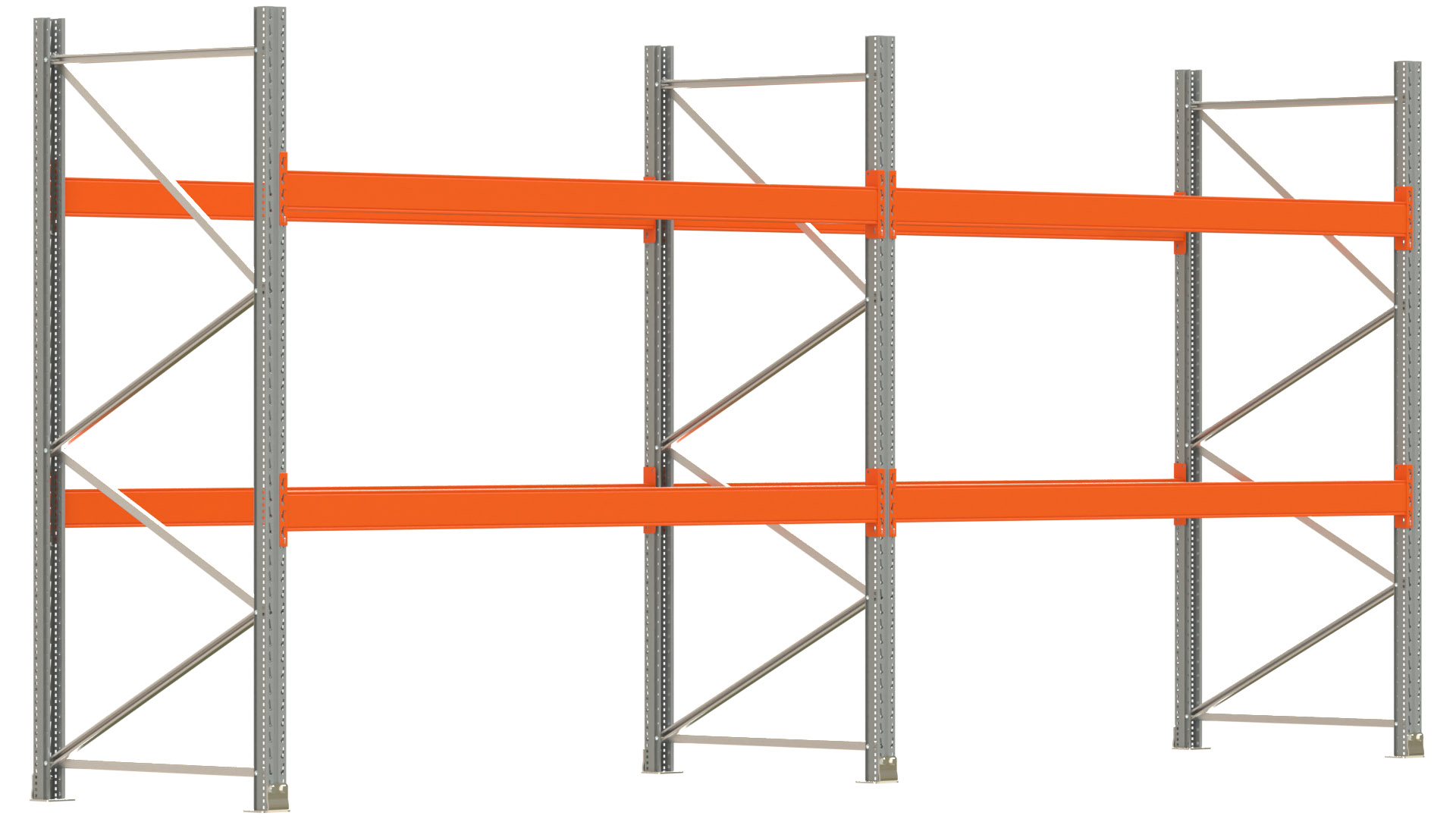 Palettenregal ARTUS - Breite 565,5 cm - Höhe 250 cm - Tiefe 110 cm - Fachlast 3000 kg - 18 Palettenstellplätze