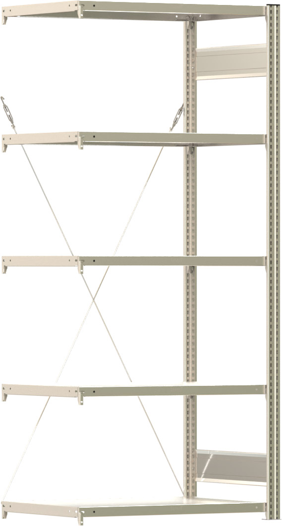 Fachbodenregal BERT - Breite: 87,5 cm - Tiefe: 60 cm - Höhe: 200 cm - 5 Böden - Anbauregal