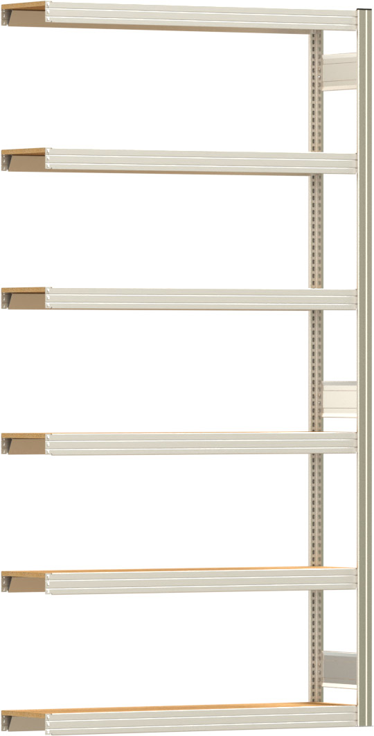 Fachbodenregal BERT - Breite: 128,5 cm - Tiefe: 30 cm - Höhe: 250 cm - 6 Böden - Anbauregal