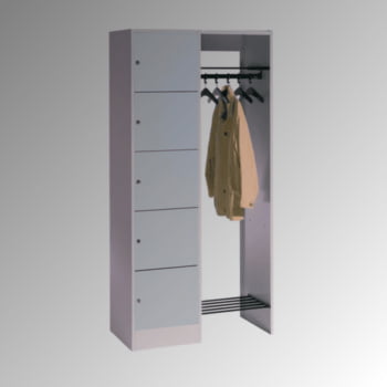 Garderobe, Garderobenanlage, Breite 96 cm, Höhe 195 cm, Tiefe 48 cm, 5 Fächer