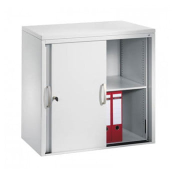 Aktenschrank mit Schiebetüren, Büroschrank, Stahlschrank