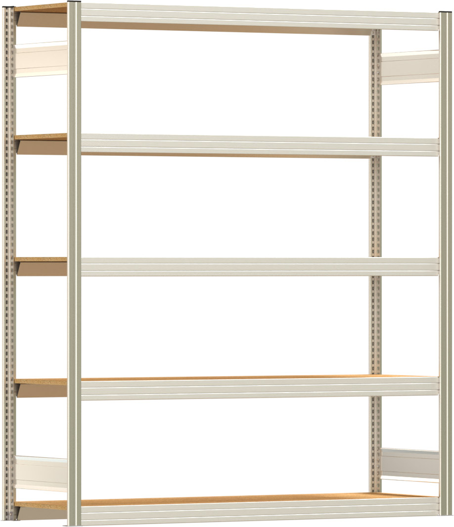 Fachbodenregal BERT - Breite: 169,5 cm - Tiefe: 50 cm - Höhe: 200 cm - 5 Böden - Grundregal