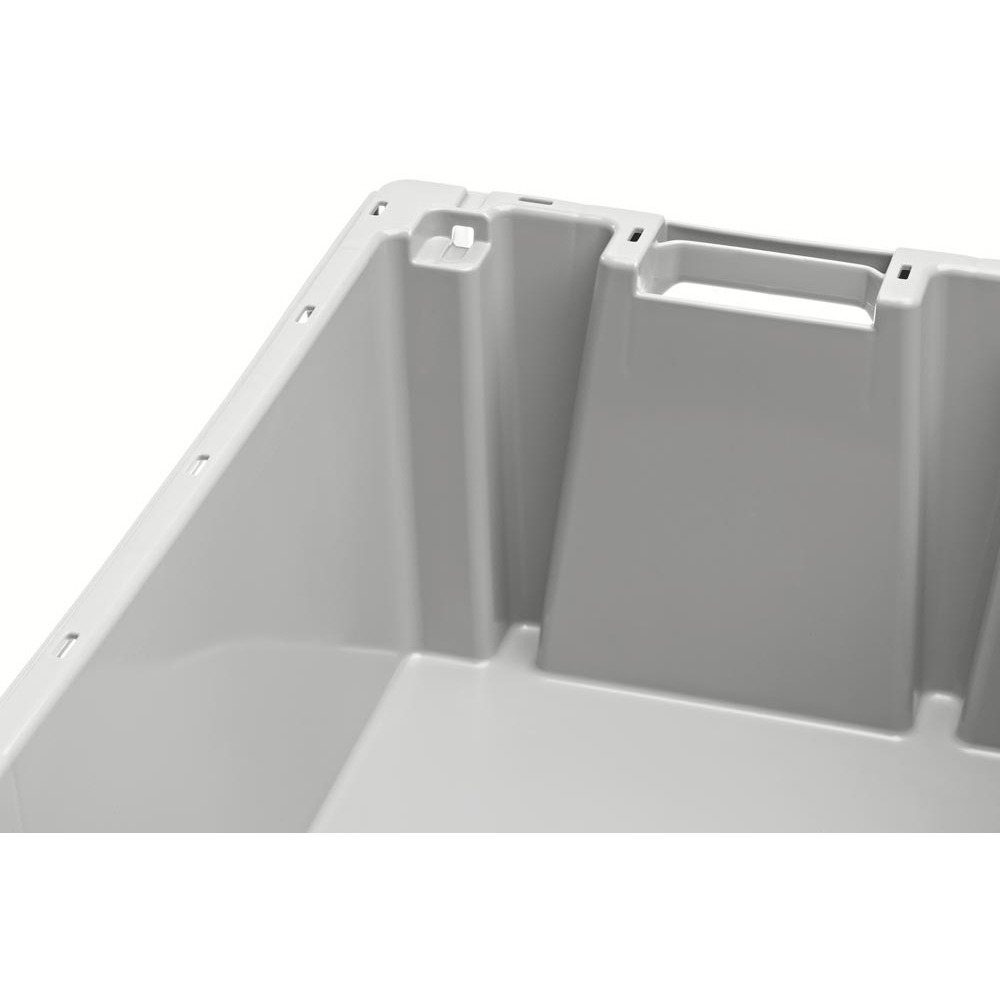Drehstapelbehälter, o. Bodenlochung,  BxTxH 600x400x225 mm, grau, VE 2 Stück
