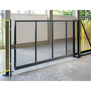 Freitragendes Schiebetor für Trennwandschutzgitter