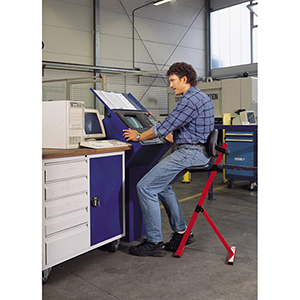 Stehhilfe mit Rückenlehne, Bezug Stoff dunkelgrau, Höhenverstellung 550-900 mm, RAL 7035