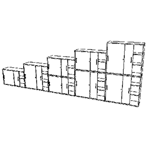Aktenschrank mit Schiebetüren, Büroschrank, BxTxH 1200x400x748 mm, 2 OH, 1 Boden, Schloss, weiß