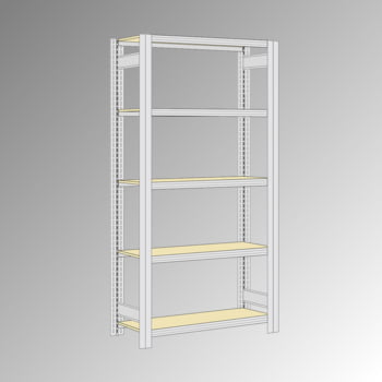 Fachbodenregal BERT - Breite: 169,5 cm - Tiefe: 40 cm - Höhe: 250 cm - 6 Böden - Grundregal