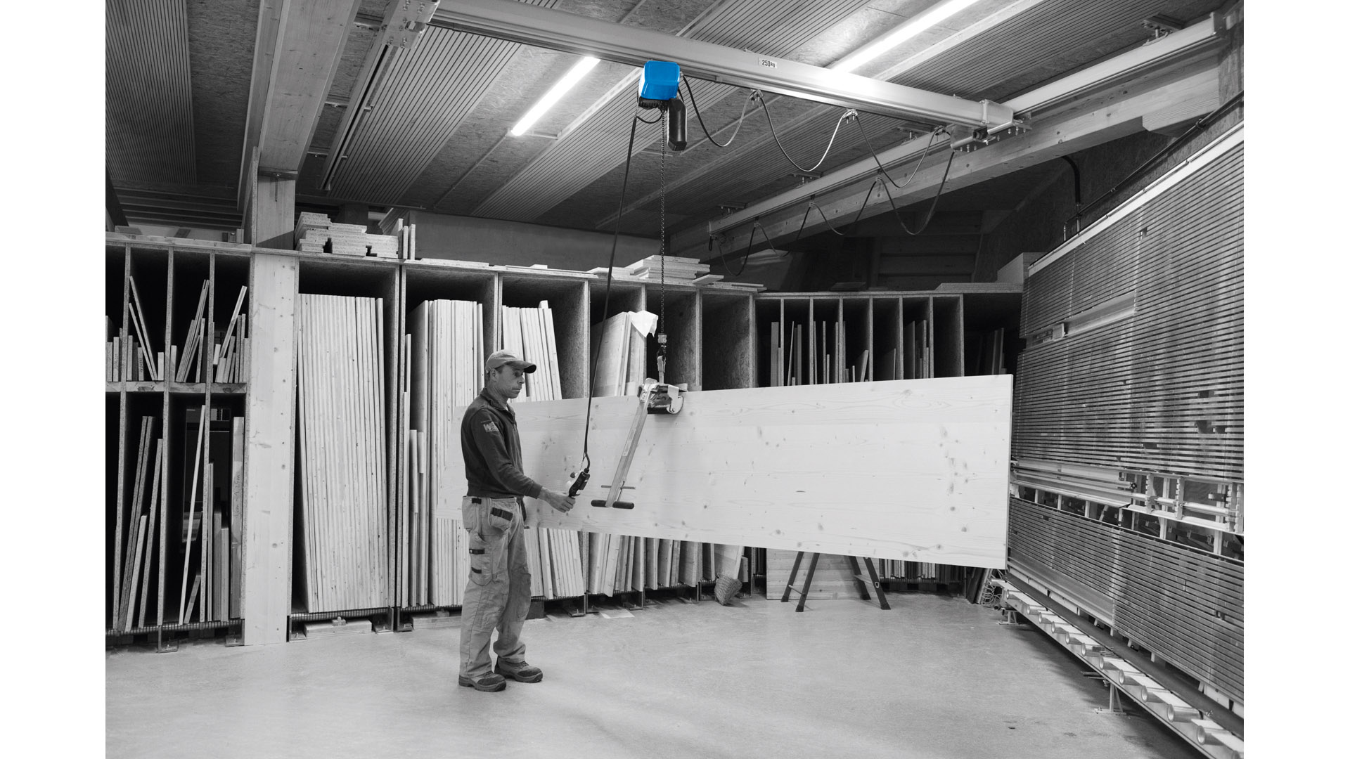 Elektro-Kettenzug, Traglast 500 kg, Haupthub 8 m/min, Feinhub 2 m/min, Hubhöhe 3000 mm, Ösenaufhängung