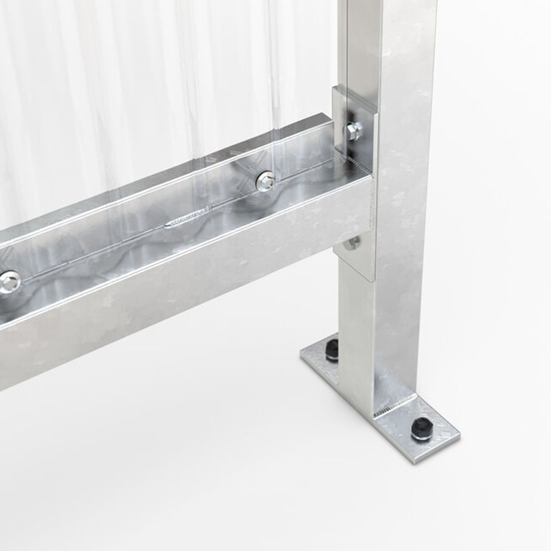 Raucherunterstand, Flachdach, für 2-3 Personen, feuerverzinkt, Stahl/PVC, 2.360 x 1.720 x 1.580 mm (HxBxT), Bausatz