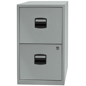 Bürocontainer, Standcontainer, BxTxH 413x400x672 mm, 2 Hängeregistraturen, silber