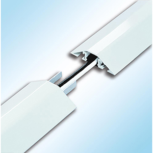 Kabelbrücke aus Aluminium, Kabelkanal, BxTxH (3x400)x80x20 mm, 3xGerade, mit Doppelklebeband, Farbe schwarz/gelb