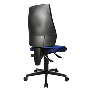 Bürostuhl, Schreibtischstuhl, Drehstuhl, Sitz-BxTxH 480x480x420-550 mm, Lehnenh. 580 mm, Permanentk., Flachsitz, royalblau