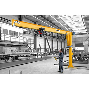 Säulenschwenkkran, ohne Elektrokettenzug, Traglast 500 kg, Schwenkbereich 360 Grad, Ausladung 4000 mm, Bauhöhe 3610 mm