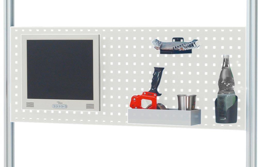 Lochplatte, für B 1250 mm, H 450 mm, max. Belastung 30 kg, RAL 7035 Lichtgrau