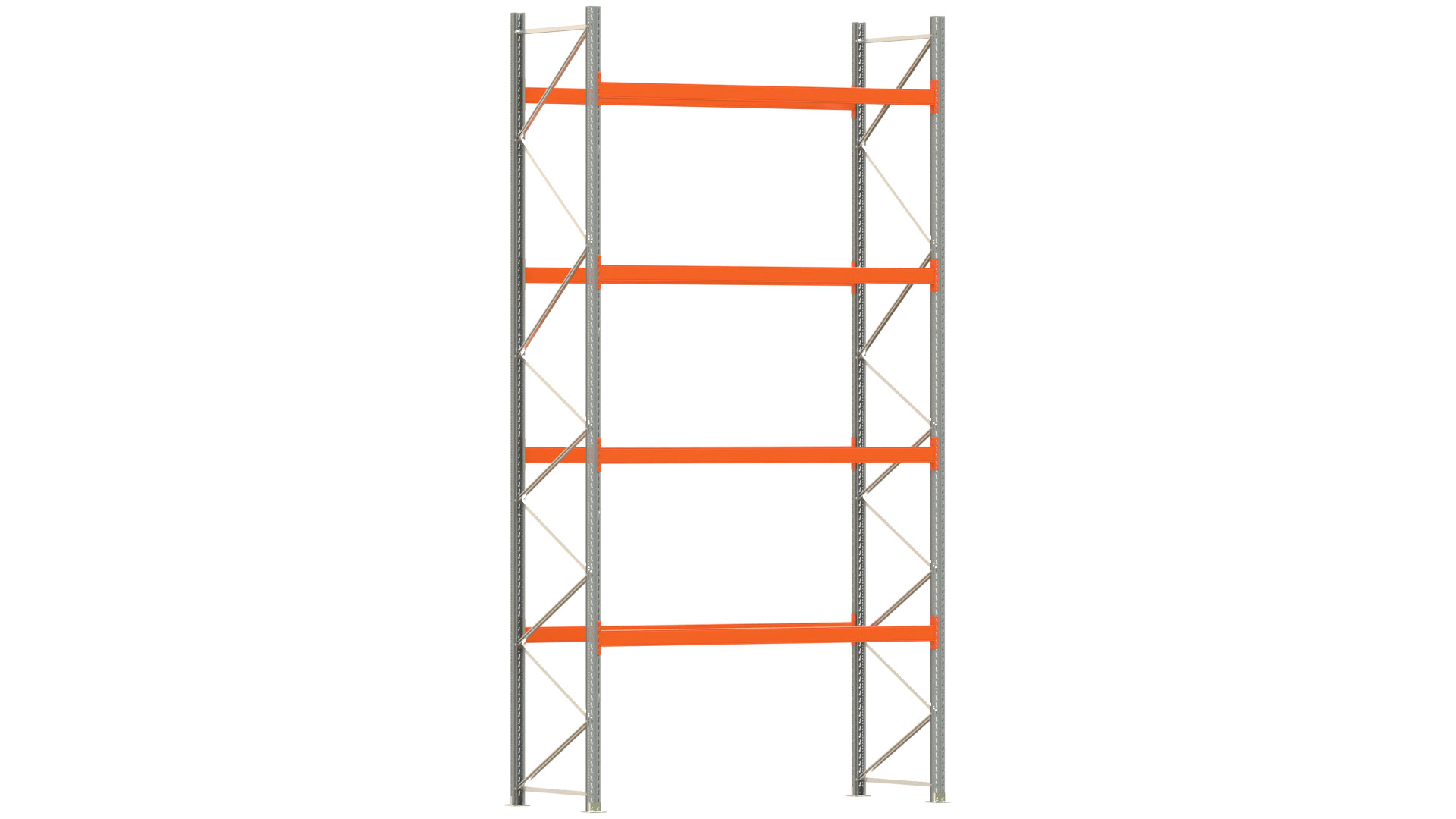 Palettenregal ARTUS - Breite 287 cm - Höhe 550 cm - Tiefe 110 cm - Fachlast 2000 kg - 15 Palettenstellplätze